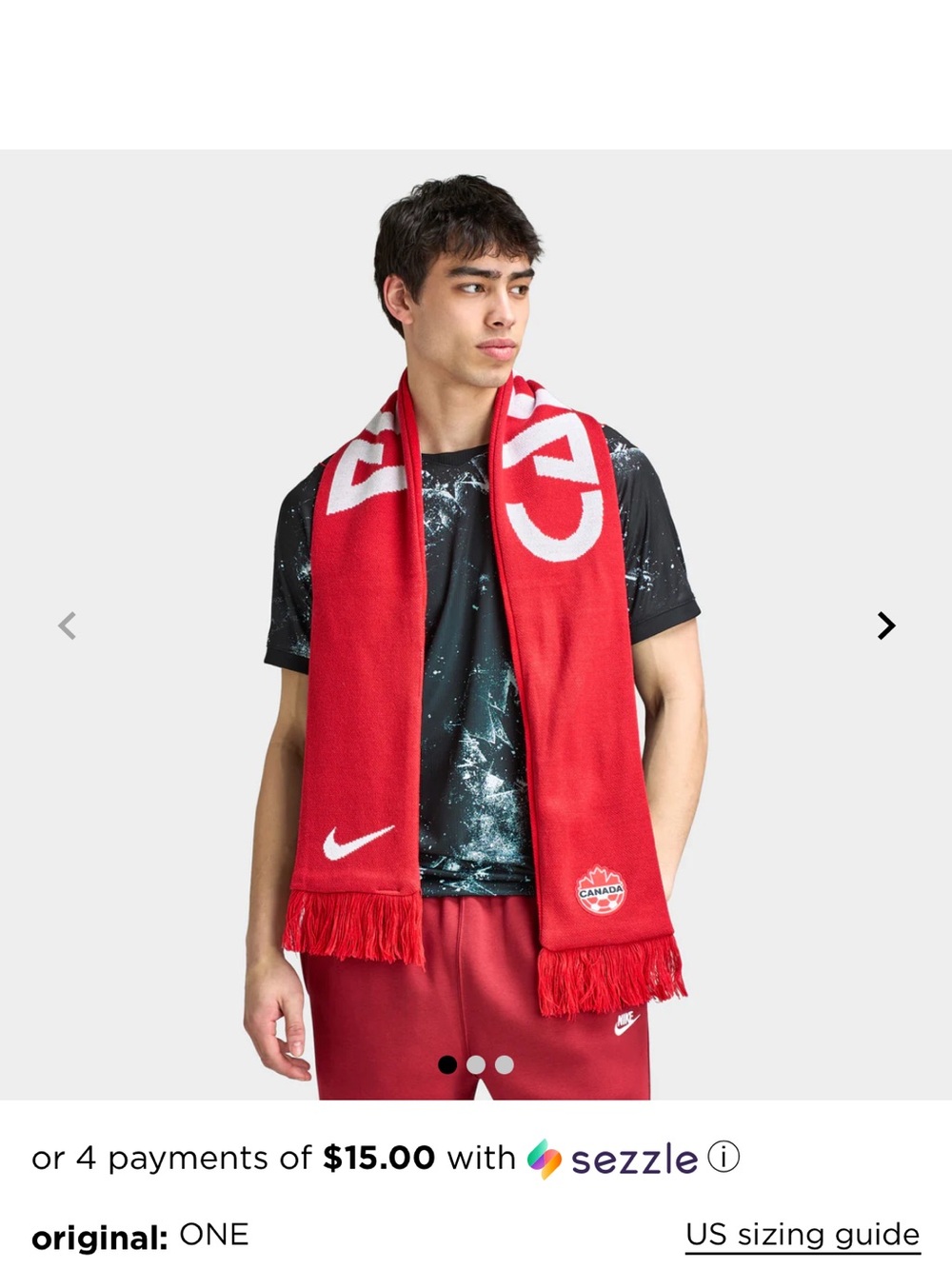 🇨🇦 ⚽️ Nike Red Scarf with White Swoosh and Lettering